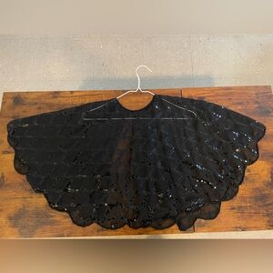 Black Sequin Cape